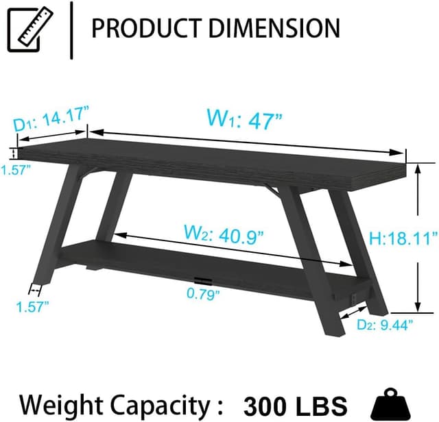 Detalle 2 de Schuhaufbewahrungsbank Schwarz 120 cm