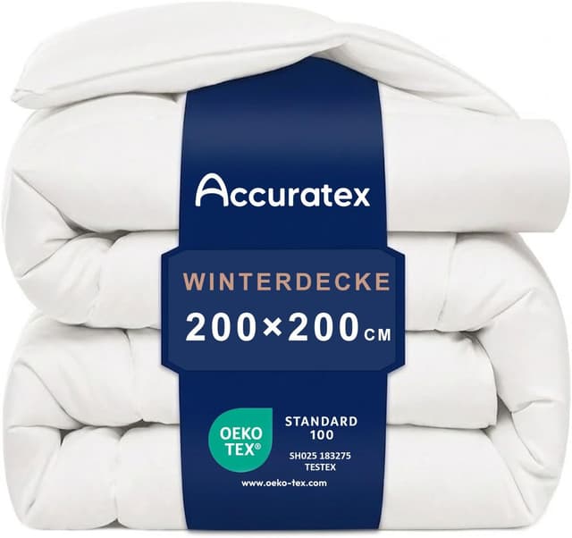 Detalle de ACCURATEX Couette d’Hiver chaude 450 GSM 200x200 cm – down alternative douce, respirante et lavable