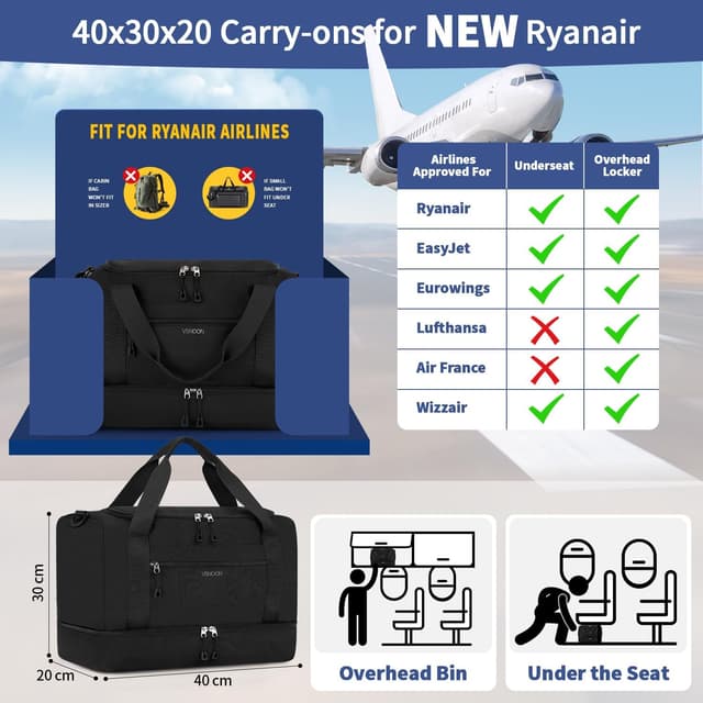 Detalle 2 de VSNOON 40x30x20cm cabin bag with shoe compartment