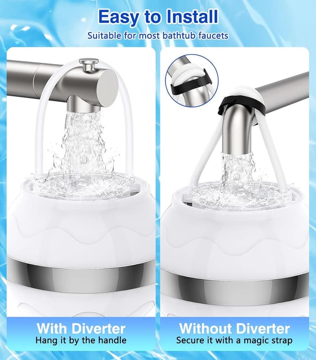 Detalle de MoKo Bath Filter for Babies and Adults with Shower Ball & Shampoo Brush (White)