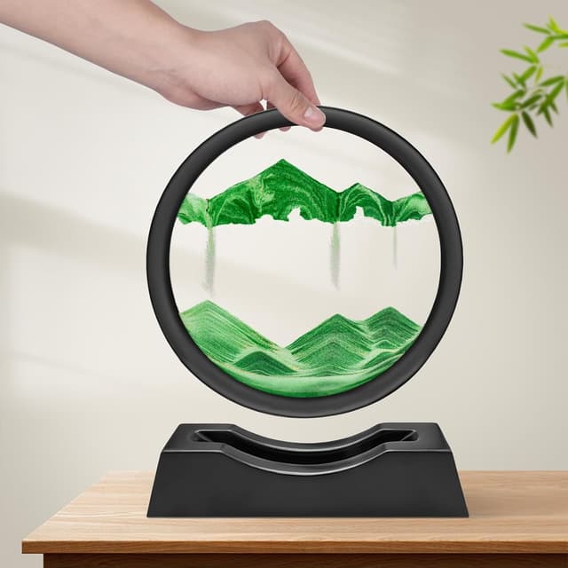 Detalle de Wai Danie Pittura di Sabbia che Scorre Quadro Sabbia Movimento 3D Hourglass Deep Sea Sandscape da 7”