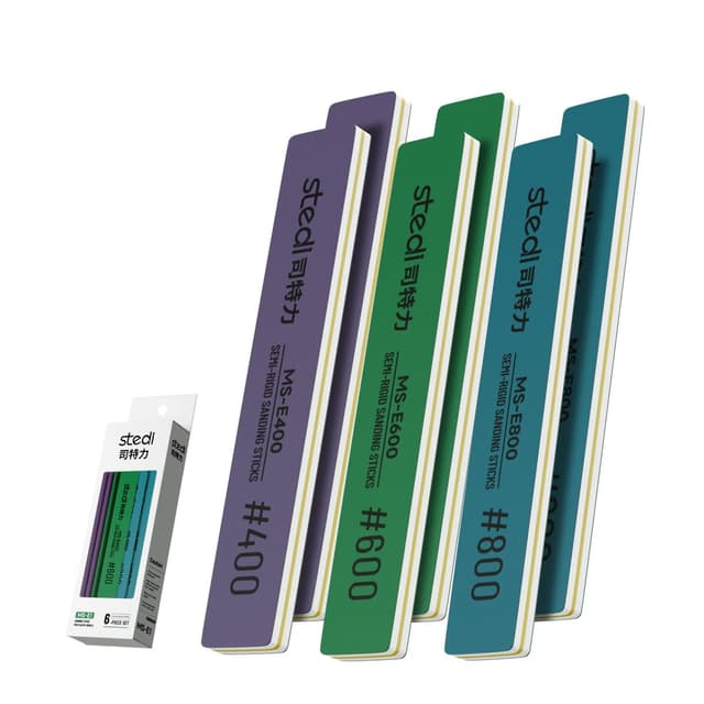 Detalle de stedi Bastoncini abrasivi per modellismo (6 pezzi #400, #600, #800) per levigatura e riparazioni