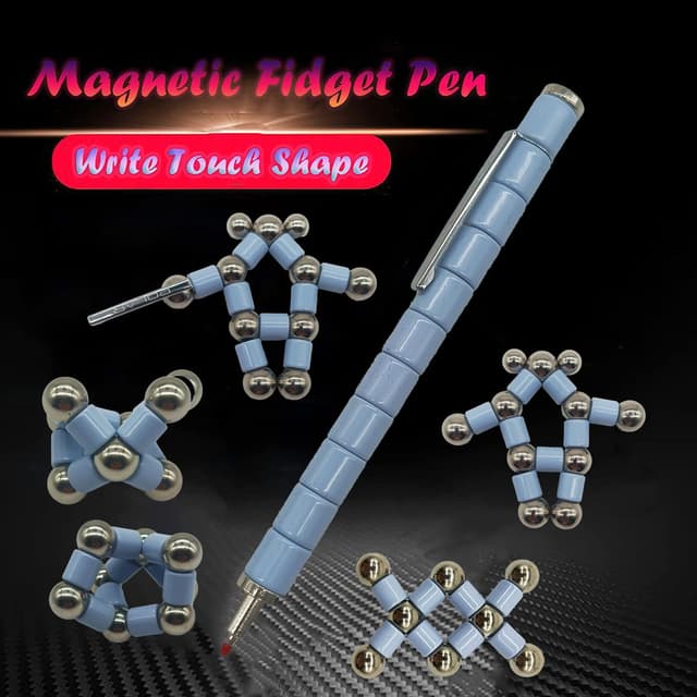 Detalle 2 de Aionly Aionly Fidget Magnetic Pen (Light Blue) — magnetic ballpoint pen & decompression gadget