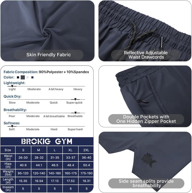 Thumbnail 4 de BROKIG Inzip 5" Lightweight Gym Shorts