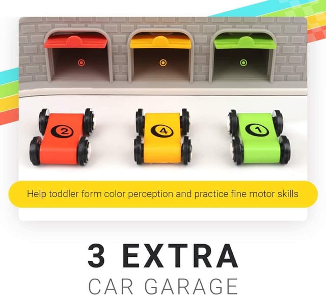 Thumbnail 2 de TOP BRIGHT Kugelbahn Autorennbahn aus Holz mit 5 Autos