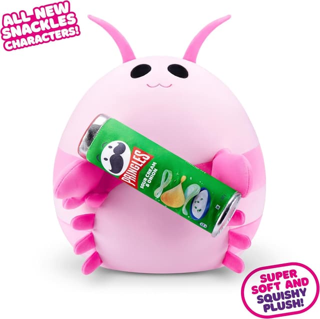 Detalle de Snackle Serie 2 da 20 cm ZURU, peluche schiacciabile con accessorio snack Pink Shrimp