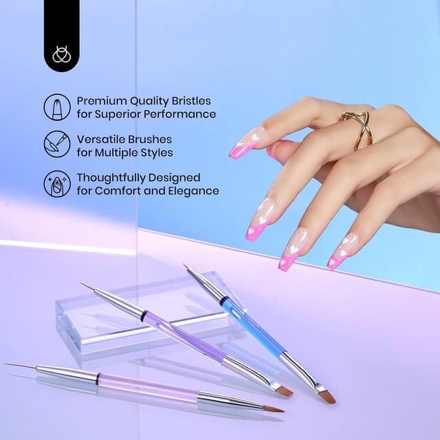 Detalle 2 de Beetles Nagelpinsel-Set 3-teilig für Nailart