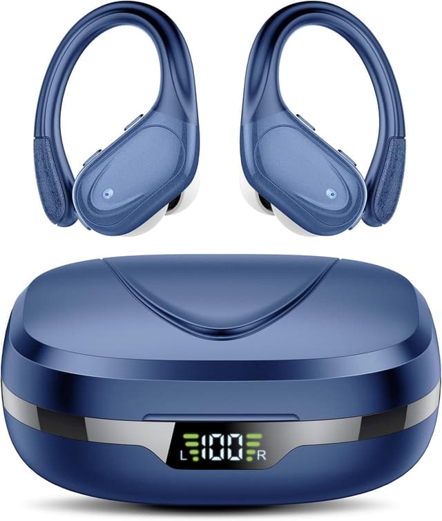 Detalle de Cuffie Bluetooth Sport con gancio CASCHO, Bluetooth 5.3, 60 ore, ENC HD e IPX7