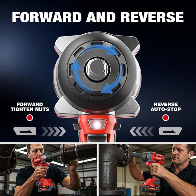 Thumbnail 6 de Alloyman Cordless Impact Wrench 900Ft-lbs 1/2" brushless impact driver (20V) with 2x4.0Ah batteries