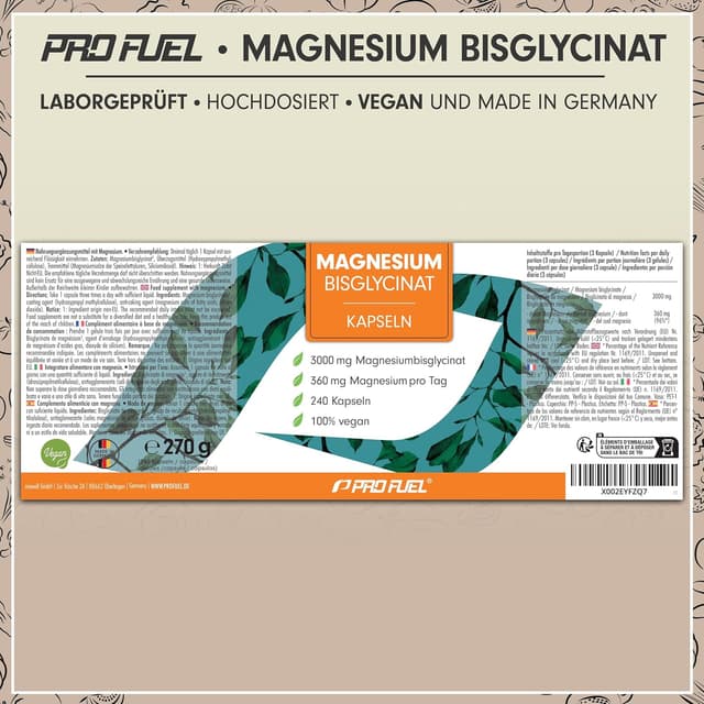 Thumbnail 5 de Magnesium Bisglycinat Kapseln 240× — 360 mg Tagesdosis 💊