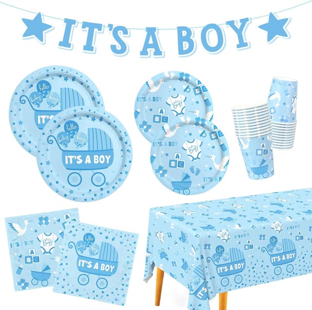 Detalle de Baby Boy Shower Decorations 24pc ๐