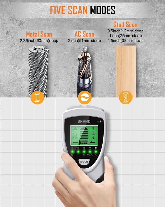 Thumbnail 2 de Lorrtta 5 in 1 Stud Finder Wall Scanner