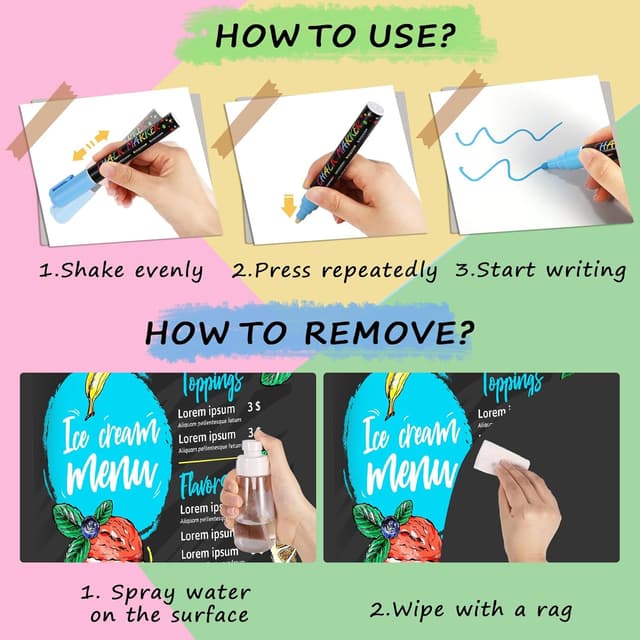 Detalle 2 de Thboxes 12 Colour Liquid Chalk Pens 6mm ๐