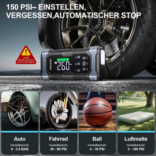 Detalle de Starthilfe Powerbank 7000A Autostarter mit Luftpumpe