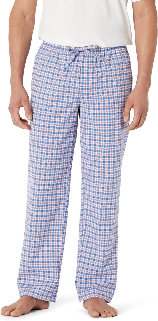 Detalle 2 de Amazon Essentials Herren-Pyjama-Hose aus Baumwoll-Stretch-Popeline mit OEKO-TEX-Zertifizierung