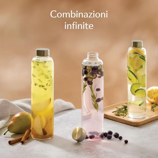 Thumbnail 6 de Cosumy Borraccia in Vetro 750 ml Feltro Sabbia