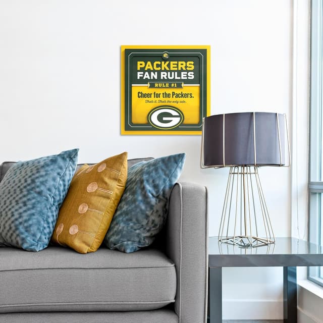 Detalle 2 de YouTheFan Officially-Licensed NFL Fan Rules Wall Art (3D, Multi-Layer, Floating Mount) — Indoor Sports Decor