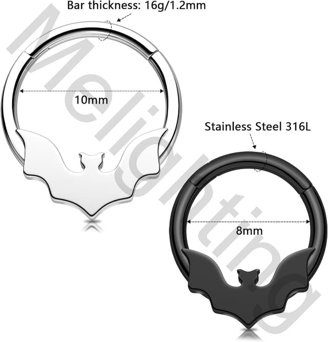 Thumbnail 5 de Melighting Orecchini cartilagine pipistrello 16G