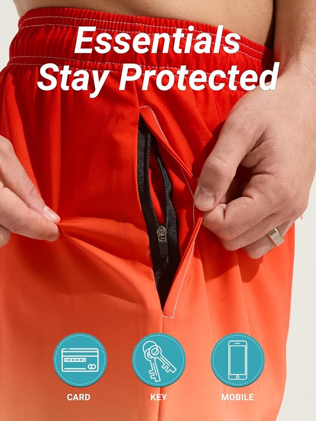 Detalle de Arcweg Short de bain homme avec doublure en maille, séchage rapide et poches zippées