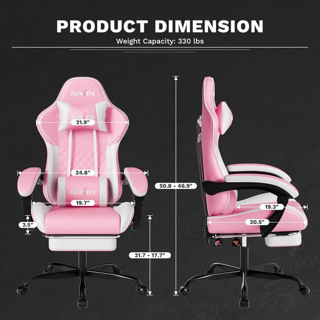 Detalle 2 de SUKIDA Gaming Chair with footrest, 90°-135°