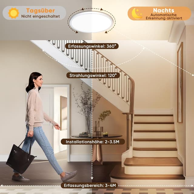 Detalle 2 de NIBSHOOM LED Deckenlampe mit Sensor 24 W