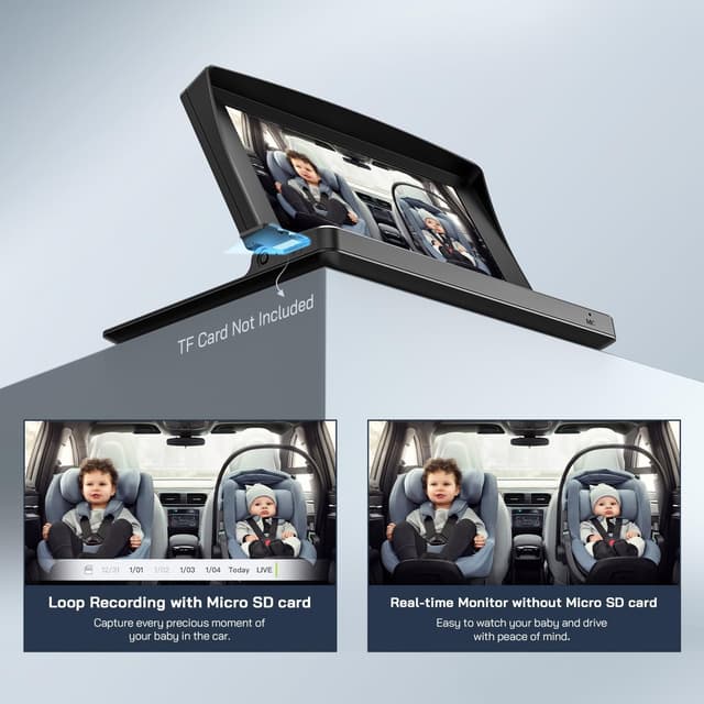 Detalle 2 de WOLFANG WB01 1080P Baby Car Camera with 5" Screen and USB-C Plug and Play