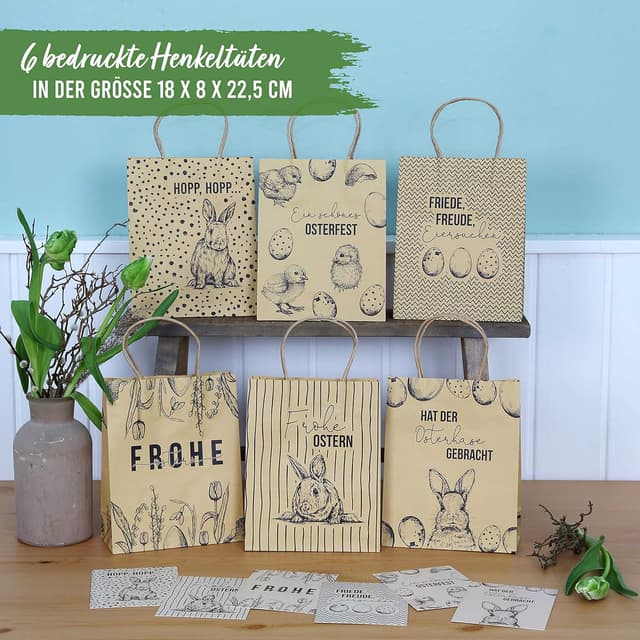 Detalle de Papierdrachen Oster Geschenkbeutel 6 Set