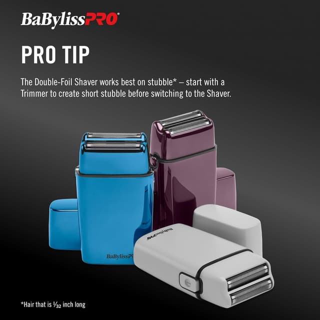 Thumbnail 4 de BaBylissPRO METALFX Double Foil Shaver — Cordless Travel 1️⃣🪒