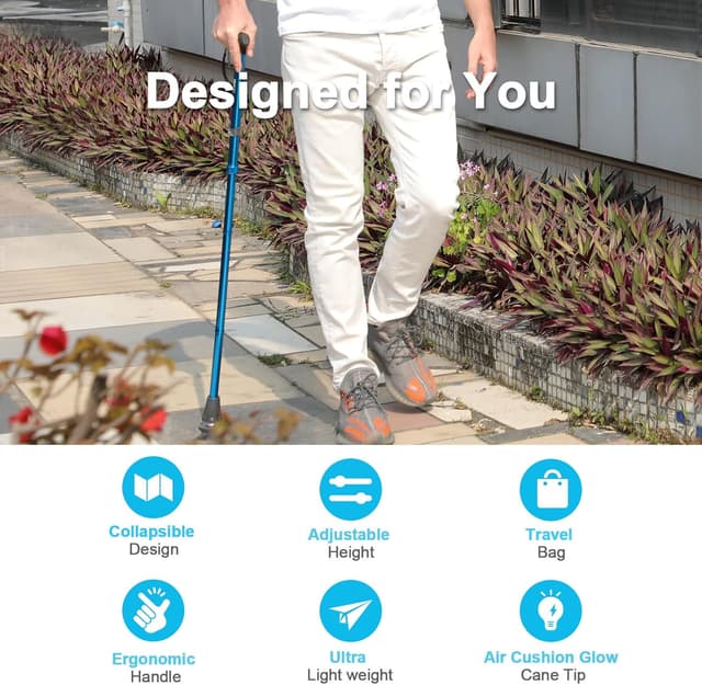 Detalle de HEALTHBAZAAR All Terrain Folding Stick