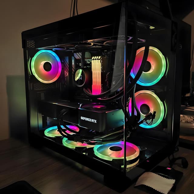 Detalle 2 de PCCOOLER CPS T500 : boîtier PC ATX mid-tower avec 6 ventilateurs ARGB 120 mm, panneau verre trempé et USB Type-C