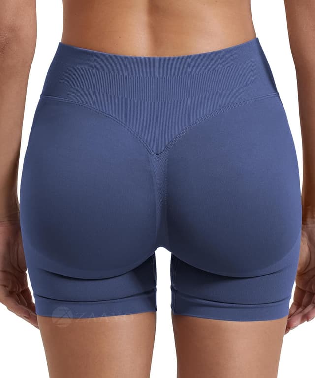 Detalle de ZAAYO Damen Sport-Shorts „Hidden Scrunch“ mit Tummy Control und 4,5“-Länge
