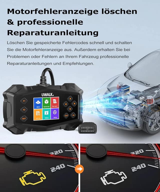 Thumbnail 3 de OBD2 Diagnosegerät / OBD2 EOBD Auto-Scanner für Motor-Fehlerauslese mit 320x240-TFT und Deutsch