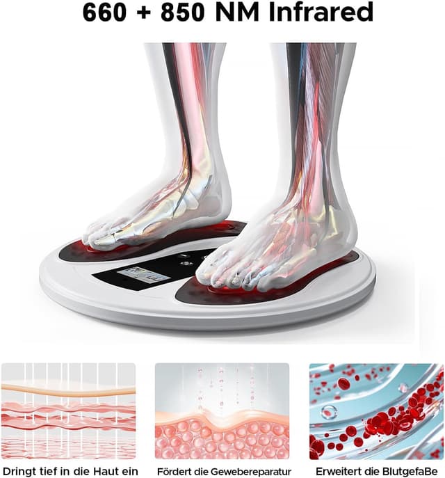 Detalle de Medic Durchblutungsstimulator 660 + 850 nm: EMS/TENS Fußmassagegerät für Durchblutung & Regeneration