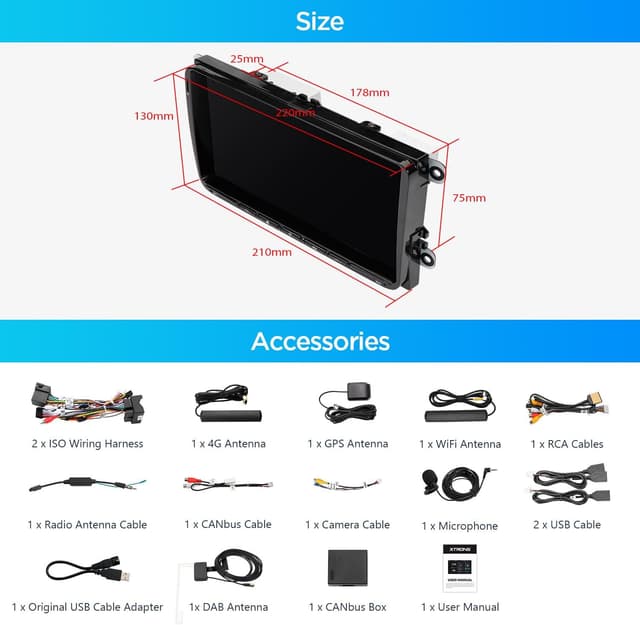 Thumbnail 5 de XTRONS 9" Android 14 Car Stereo, 4+64GB