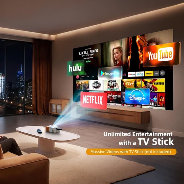 Detalle 2 de PVO YG300ProMax proiettore portatile Wi‑Fi 1080p? 📽