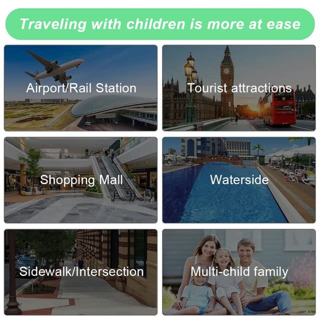 Thumbnail 6 de AOMIG Baby Anti-verloren Gürtel mit 360° drehbarer Handgelenk-Leine (Sicherheitsschloss) – Grün