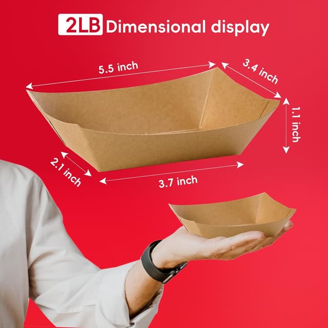 Thumbnail 1 de JOLLY CHEF 2lb Paper Food Trays 🍽️