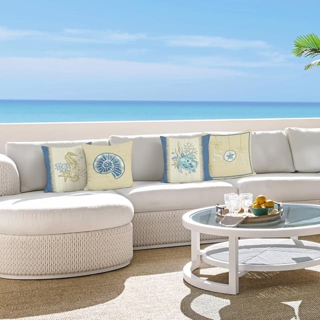 Thumbnail 2 de Bonhause Summer Coastal Cushion Covers 45 x 45 cm 🛋