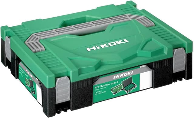 Detalle de Hikoki 402538 cassetta attrezzi impilabile nero/verde, compatibile con Hit System Case II–IV