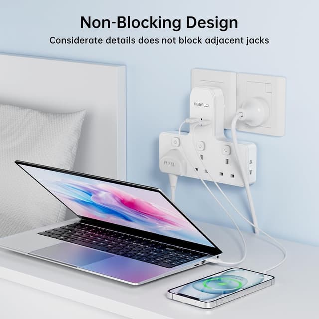 Detalle de Multi Plug Adapter 3250W with 3 USB sockets 🔌