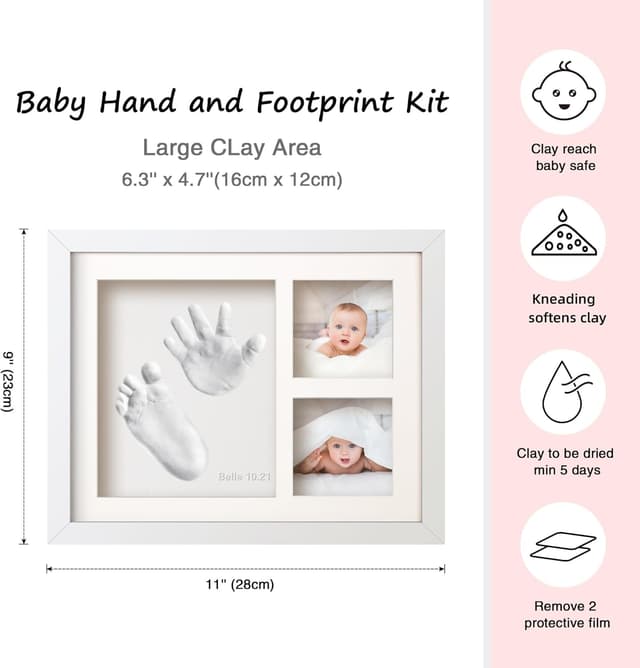 Detalle 2 de Baby Handprint Kit with Footprint Frame