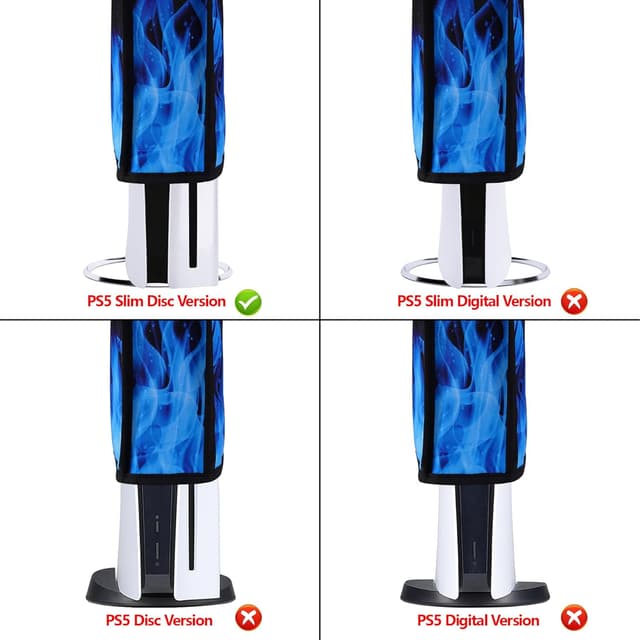 Detalle 2 de PlayVital Vertical Dust Cover for PS5 Slim ⌁ Blue Flame
