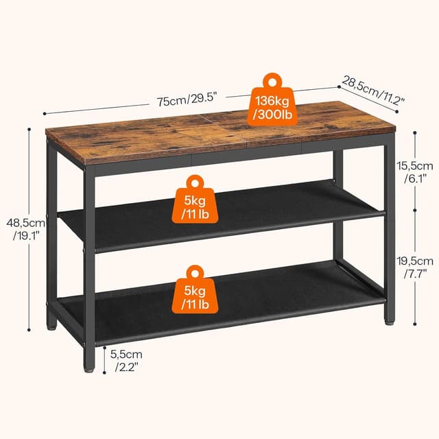 Detalle de HOOBRO 3-Tier Shoe Bench