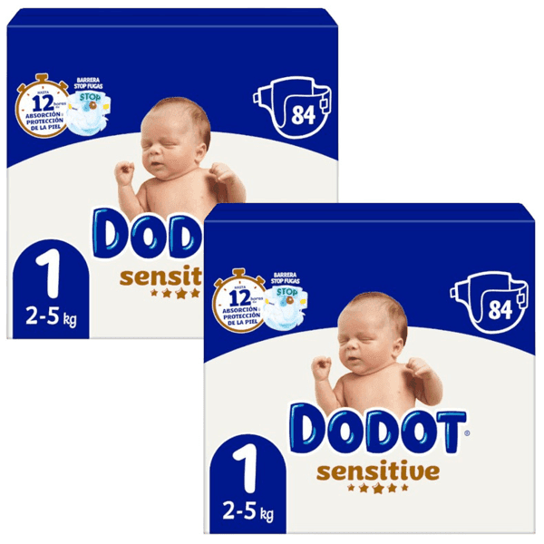 Detalle de Dodot Pañales Sensitive T1 Jumbo Pack 2x84 uds 👶