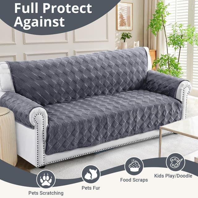 Detalle de Recliner sofa cover 61x185cm, dark grey