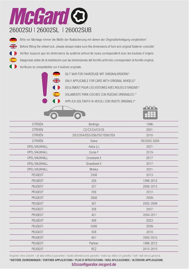 Thumbnail 3 de MC Gard 26.002 SL Kit boulons de protection 1 pièce
