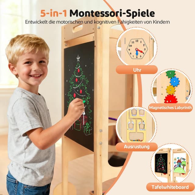 Detalle 2 de SOFTHOM Montessori Lernturm Klappbar ab 1 Jahr