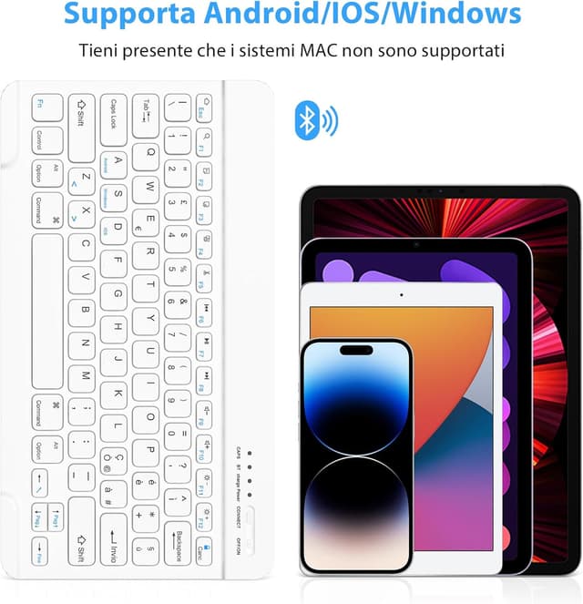 Detalle 2 de HZD Tastiera Bluetooth QWERTY, layout italiano