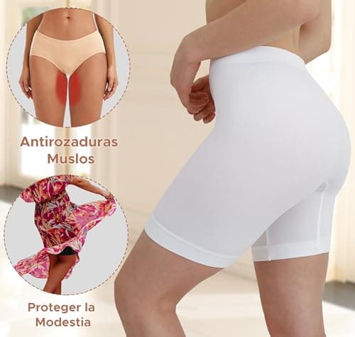 Detalle 2 de INNERSY pantalones cortos mujer antirozaduras bajo la falda (3 pack verano)