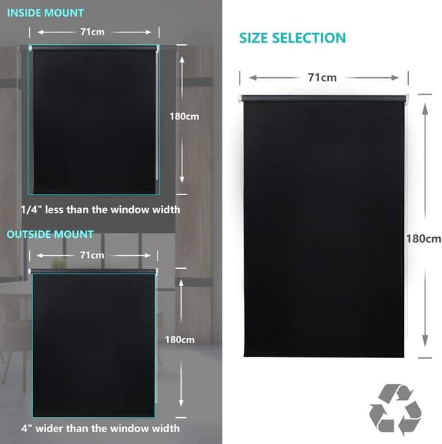 Thumbnail 3 de LUCKUP 71 x 183 cm blackout roller blind